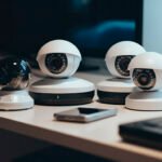 Surveillance camera watching office, ensuring security and privacy indoors generated by artificial intelligence